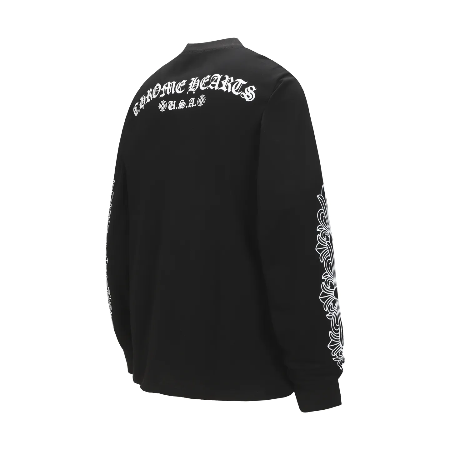 P150 -Chrome Hearts/Chrome Hearts 23ss scroll simple Sanskrit letters popular long-sleeved T-shirt -High weight, high density and high quality. The wool is soft, delicate and skin-friendly. It feels soft and silky. It has excellent warmth and skin-friendly properties.